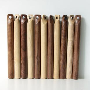 ／黑胡家桃饺实木擀面杖烘擀面杖培设用包子皮创意计