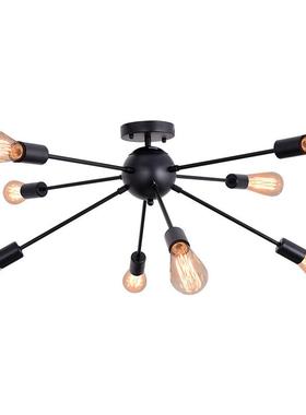 亚马美逊a式复古loft工业风吸顶卫星灯吸顶X0005灯型铁艺灯枝eby