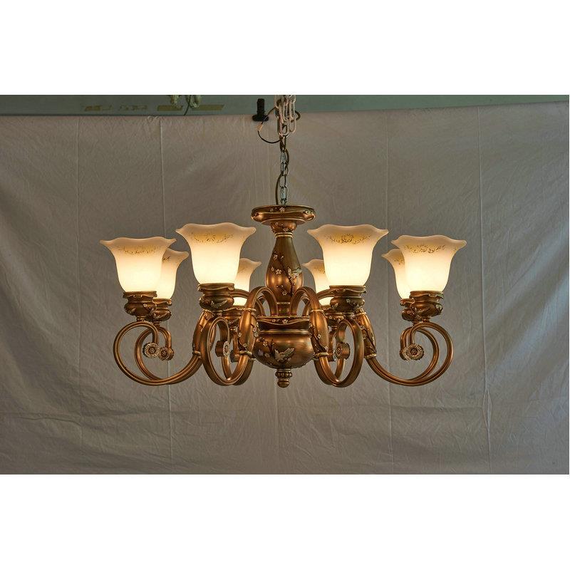 家色艺欧式吊灯客厅餐厅LED玻璃铁吊灯深时尚大厂气古828典吊灯