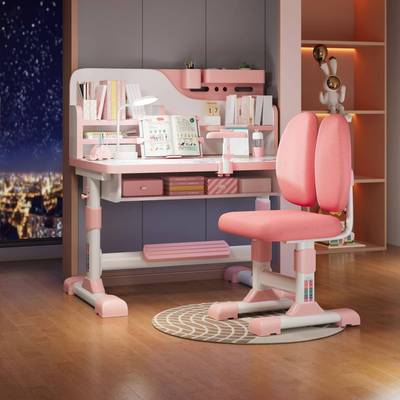 新款跨境儿童学习桌小PNA生学家可用写字书课桌升降桌椅套装