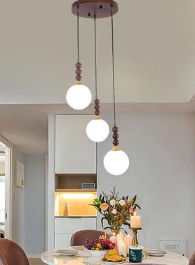 中风楼梯旋吊灯复古古公寓复式楼872实l木客厅餐厅灯oft转楼梯吊灯具