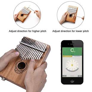 Muspor17音EQ电箱桃花芯木拇指琴卡林巴琴手指钢琴 配包+线-花环