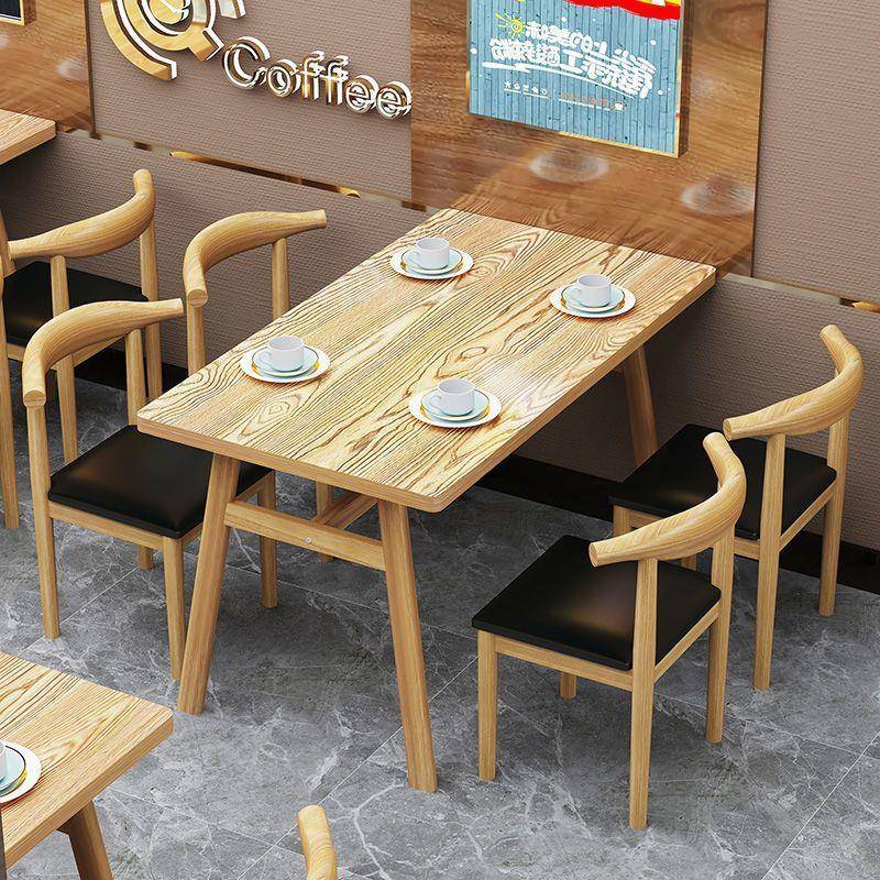 快餐烧桌椅合小品吃烤店早餐组甜店餐厅食堂餐桌椅桌椅商用URN餐