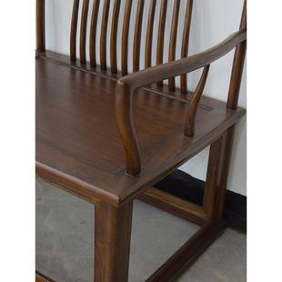 茶新中式 主人椅茶椅榆木禅椅泡老椅实429木围椅打休闲椅简约木椅