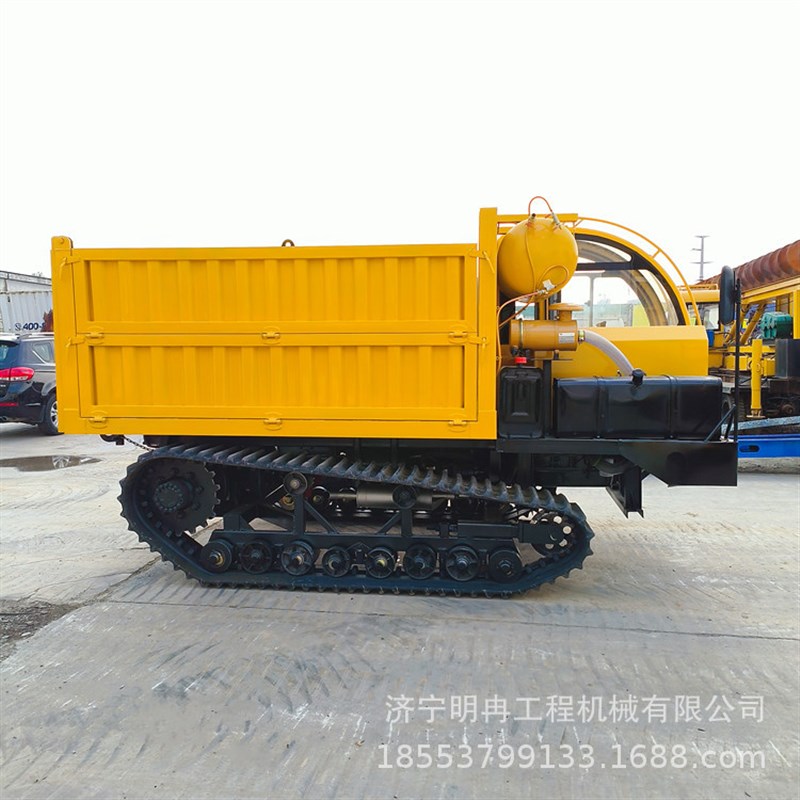 平板自卸履带式运输车全地形农用拉货翻斗履带车S橡胶底盘爬坡搬