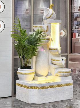 简约流水喷泉摆件创意家居客厅落地鱼池景观阳台户外现代加湿器