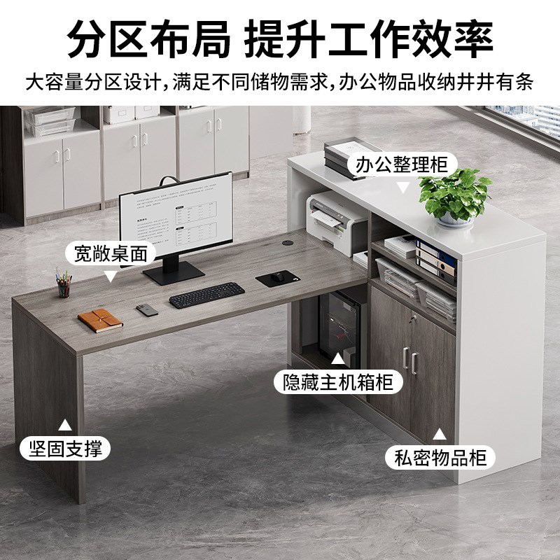 职员工位办公桌简约现代办公室财务单人转角办公桌椅组合电脑桌子