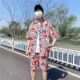 海南岛服沙滩服三亚夏威夷旅游男女情侣大码 衬衫 碎花拍Z照炸街绵