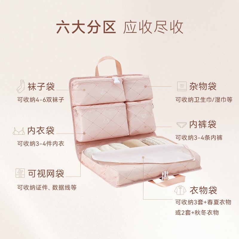 【下单立减30】七合一旅行收纳袋羽绒服衣物专用内衣内裤分装包ZP