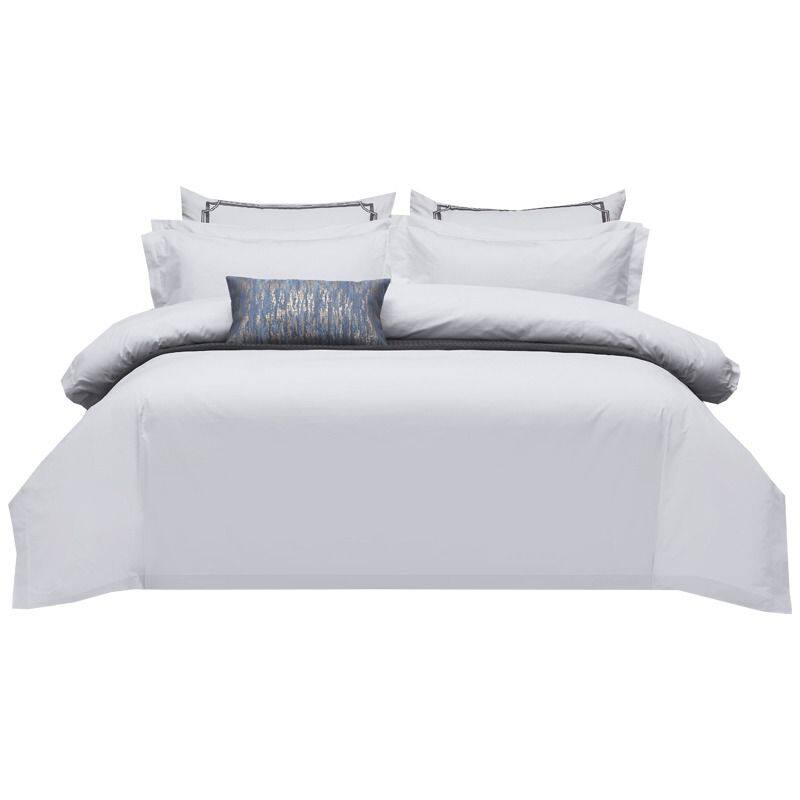 宾馆酒店床品四件套民宿纯白色被套床旅馆床上用品布草三件套件