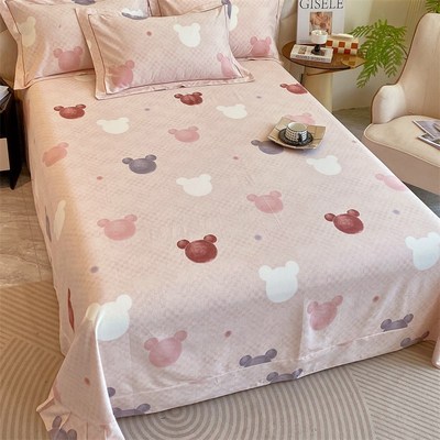 秋冬季厚磨毛全棉床上用品床单被套三件套加大245*250*270cm