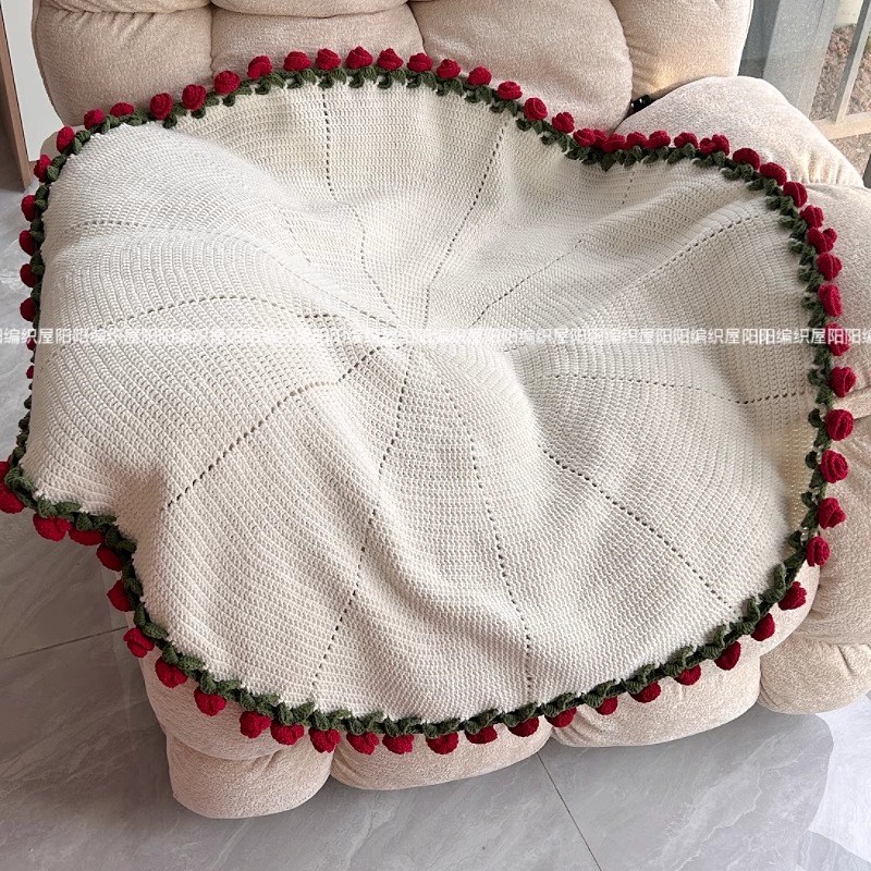 diy手工编织玫瑰花毯子花束材料包沙发抱毯教师节母亲节闺蜜礼物