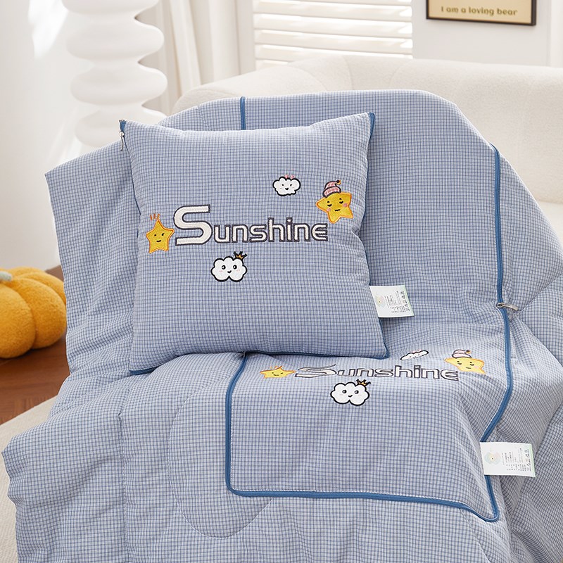 多功能全棉抱枕被子两用办公室午睡空调夏凉被二合一汽车靠垫纯棉