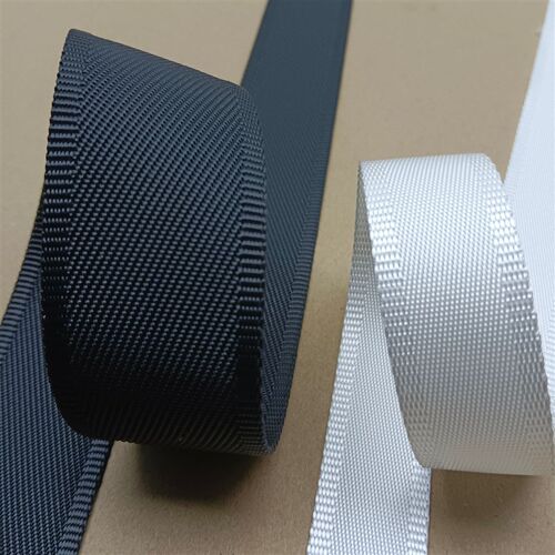 25mm3.2厘米3.8cm50仿尼龙锁边织带黑色斜纹锁边白色宽咖啡色背带