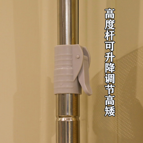 蚊帐配件单支架u型铝合金轨道式导轨架子落地加粗厚弯头单买杆子