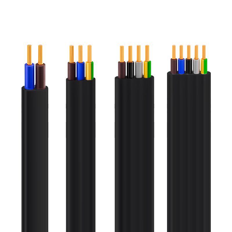 行车扁平电缆TVVB4线6芯8 10芯2.5 4 6 10平方电动伸缩门电梯扁线