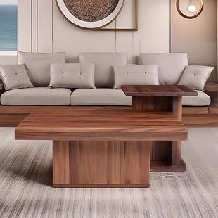 206 新中实木沙现简约大小户型家用客代厅别墅木质家发具工 高脚式