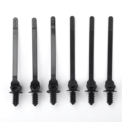 螺纹68头5.5x100PP100202短汽车纹头尼龙扎带螺杉树型塑料卡扣捆