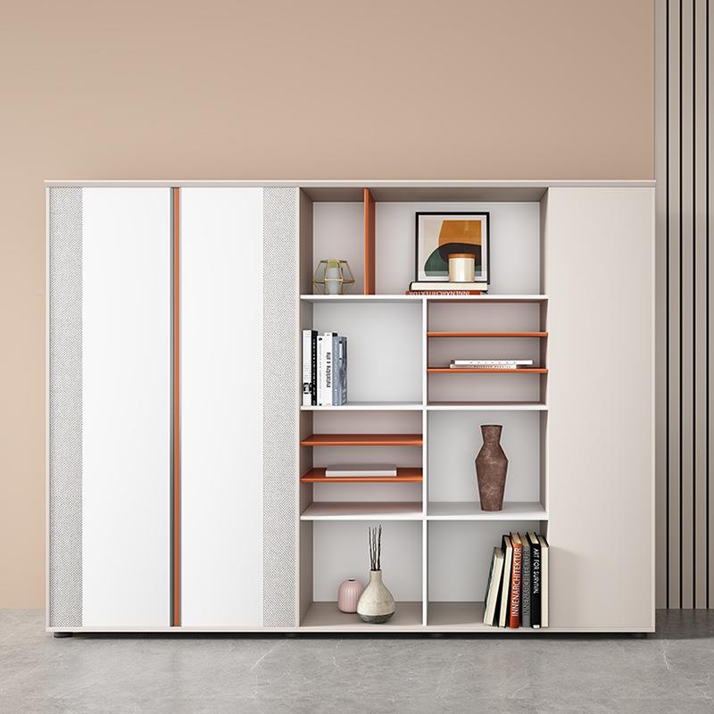 文件资展示柜老柜办板桌背景柜料木质办公家具公室书柜隔断收WJG-