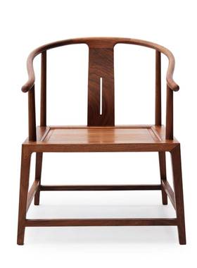 新椅中式实木椅老榆木椅人子圈茶椅禅椅主椅太师椅中式官帽三ZMN