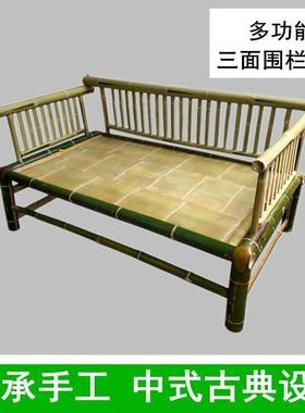 乘竹床式庭院FWG老手工午仿睡儿童床凉具竹编农村竹子床简易躺椅