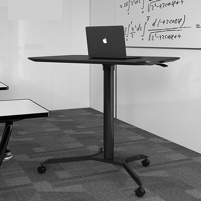 气动升办降降升式桌站立可移动电脑桌白学习阅读居家气动异形公桌