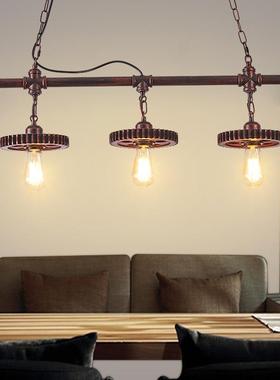 t70282工风业吊灯lof性创意餐厅个吧台灯铁艺酒吧网咖复古怀旧齿