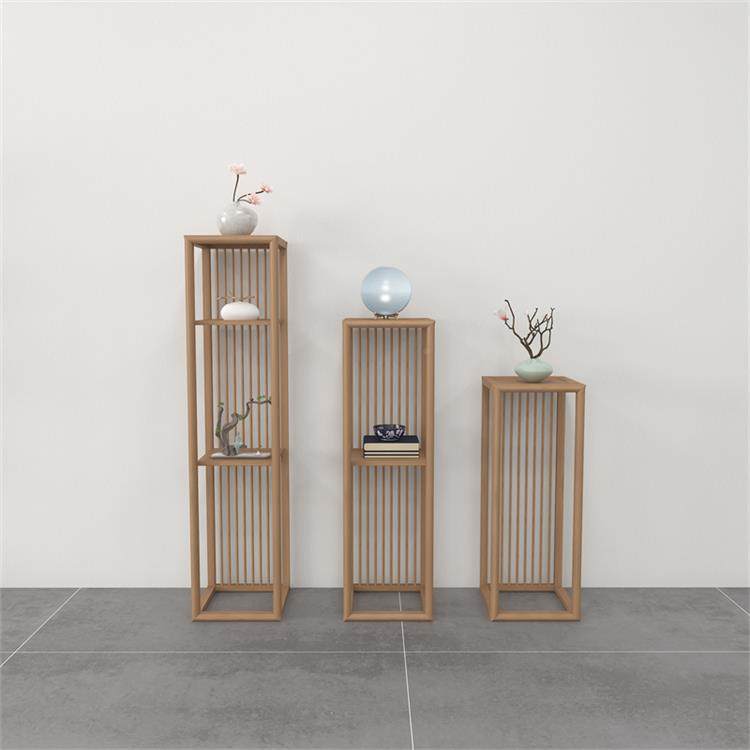 9新中式子实木花架花几W花盆架客落地摆件花台简约现厅组合代室内