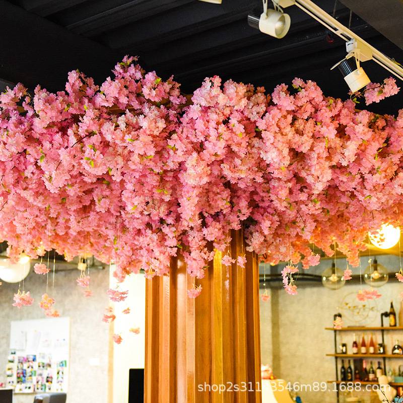 仿真绿植吊顶装饰顶部天花板软装造景网红直播间饭店树藤婚庆假花