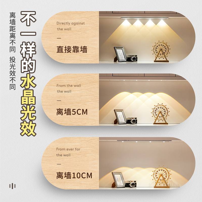 ?智能人体自动感应小夜灯充电式款台灯过道人来即亮老人夜间台