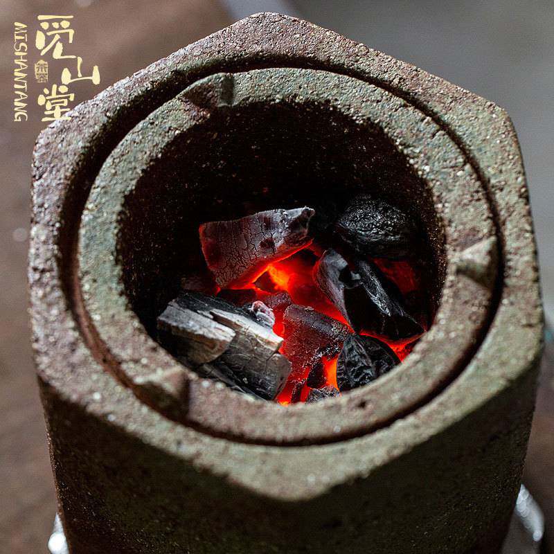 柴烧围炉煮茶器纯手工粗陶风炉木炭复古煮茶炉固体酒精炉烧水火炉