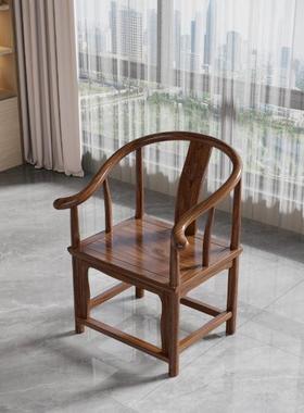 禅JWO椅月牙椅餐椅太师茶桌椅子实木围椅椅圈新靠式中家用泡茶主
