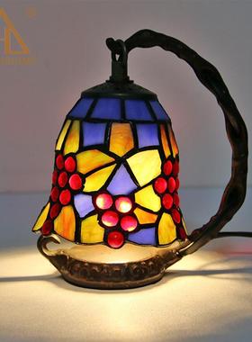 家居客卧室床头创意璃精葡美玻灯罩台灯欧式格调护眼厅书LHJ-TD08