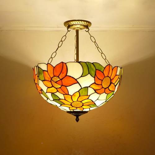 室美式田园蒂凡尼卧走廊吊酒吧餐厅创意过玄道H499关彩色玻灯璃吊