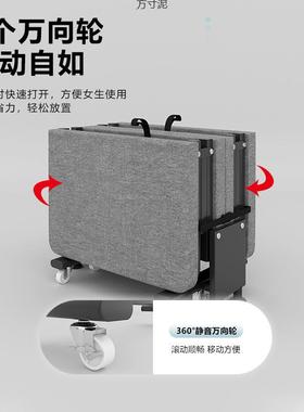 公室床家用PII午睡简易折叠办成单人人午休二折四折单人床陪护便