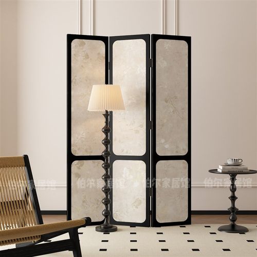 法式花卉高级感屏风隔断客厅客厅餐厅沙发背景墙民宿玄关移动折叠
