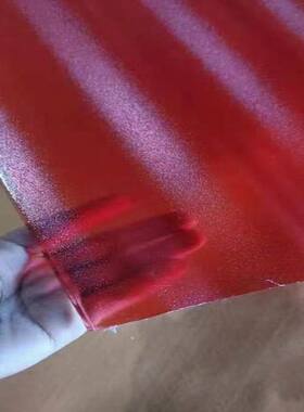 潘通185C红色磨砂半透明PC波浪瓦幕墙阳光板立面装饰波纹板隔断墙