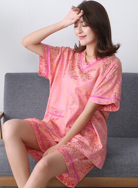 高档加厚全棉富贵花汗蒸服女款纯棉安然纳米加大码男女浴服桑拿服