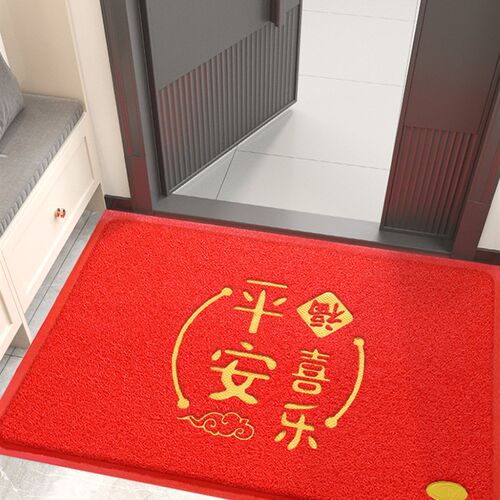 入户门地垫2025新款进门防滑红色脚垫大门口丝Q圈门垫玄关除尘地