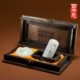 精美礼品 中国特色 送老外 陕西特色 老樟木古匣蓝田玉印二件套