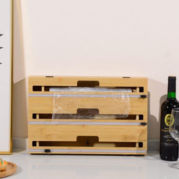 保鲜膜吸油纸收纳盒 可调节 收纳竹盒锡纸 收纳竹制分类整理盒,收纳整理,首饰盒,淘宝优惠券,粉丝福利购,淘宝优惠卷