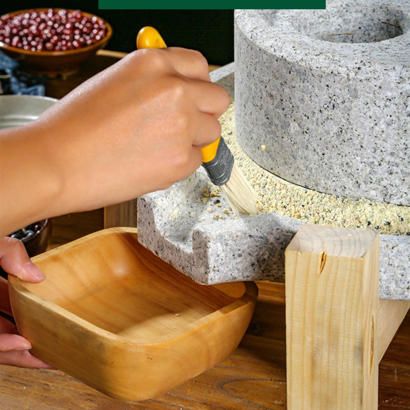 家用小石磨小型复古豆浆豆腐幼儿园手动推磨N盘机老式麻青石墨磨