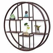 挂壁式 墙上多宝阁鸡翅木茶壶架子置物架古董架 博古架挂墙实木中式