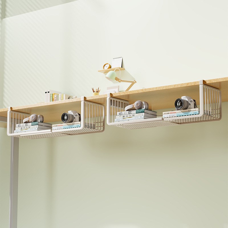 可伸缩置物架书桌悬挂下挂篮宿舍收E纳神器寝室好物桌下挂式收纳