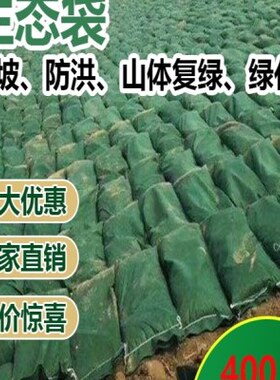 绿色护坡生态袋边防护绿化河道山坡挡土防汛土工布草籽植生袋园林