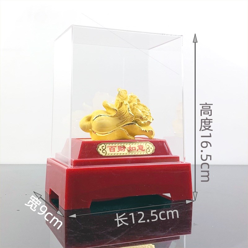 绒沙金白菜摆件百财如意创意招财工艺品客厅玄P关酒柜乔迁开业礼