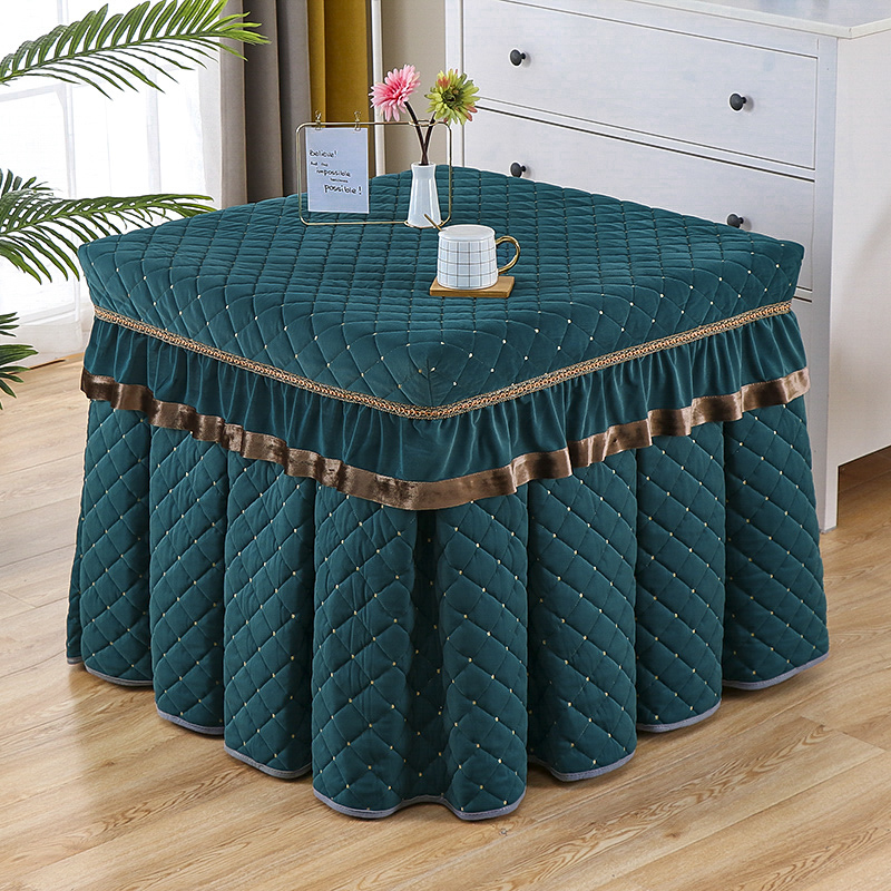 电暖炉烤火桌子罩套烤火被子电炉烤火炉加l厚正方形桌布Z保暖长方