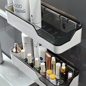 卫生间置物架免打孔吸盘壁挂式 洗手台墙上浴室收纳架子厕所洗漱台