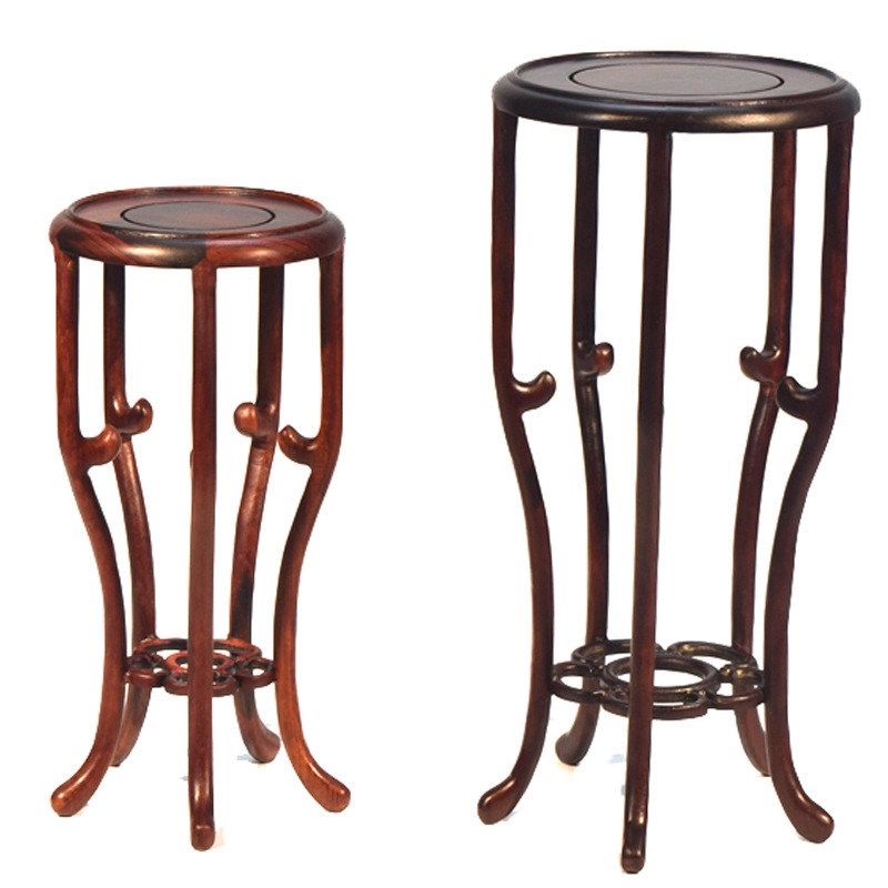 花酸枝圆形e大红几花架盆景底座微缩盆景支架展示木架市内软装包