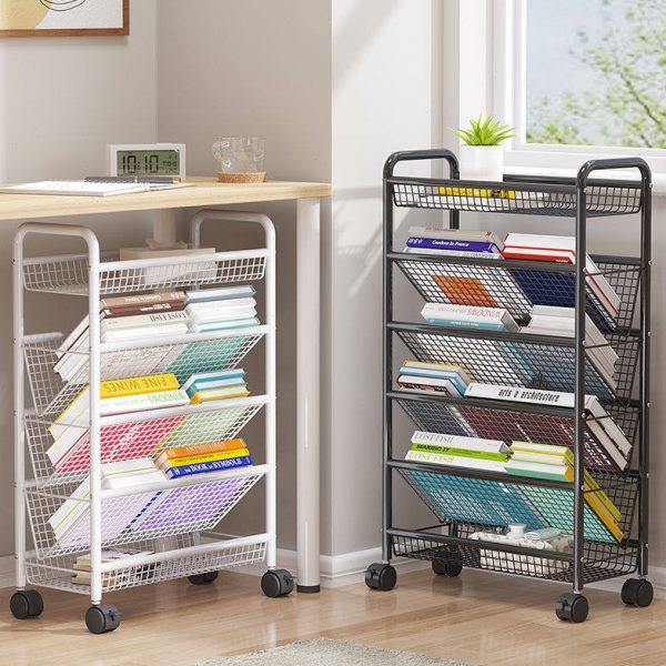 简易桌边书架落地靠墙书本收纳置物架新款多层可移动书本收纳神器,收纳整理,书桌收纳置物架,淘宝优惠券,粉丝福利购,淘宝优惠卷